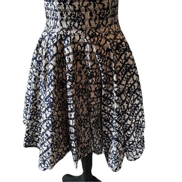 Madison Jules Fit and Flare Lace Dress Navy Blue and Beige | EUC | S - Picture 3 of 8